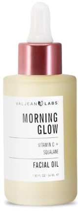 VALJEAN LABS Morning Glow Facial Oil, Vitamin C & Squalane, All Skin Types, Hydrating & Brightening, 1.83 Fl Oz